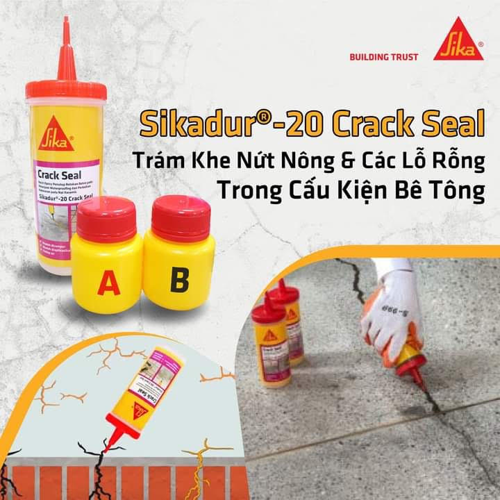 Sikadur 20 Crack Seal – Keo xử lý vệt nứt gốc epoxy 2 thành phần