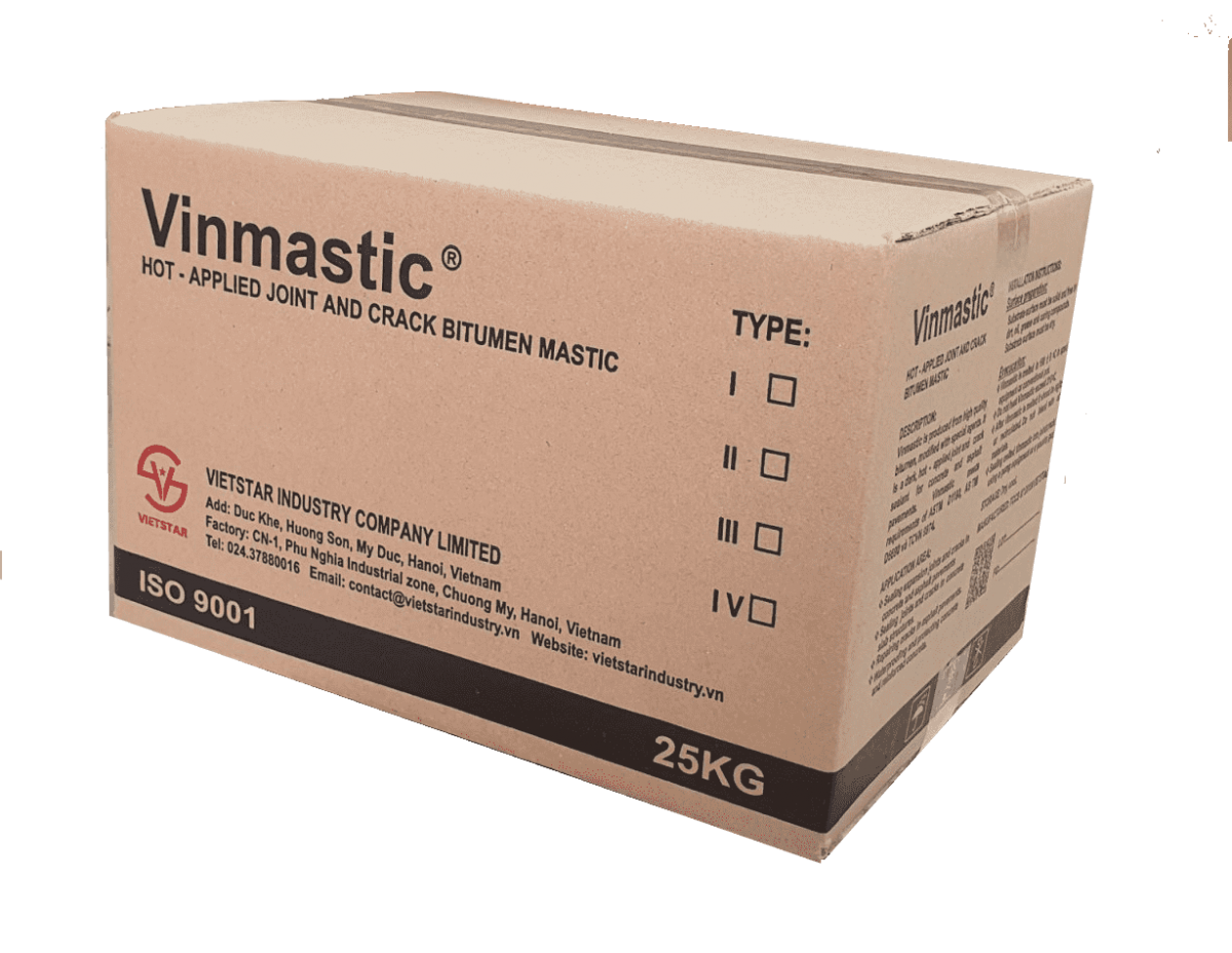 Vinmastic – Matít bitum xám chèn khe và vết nứt, thi công nóng
