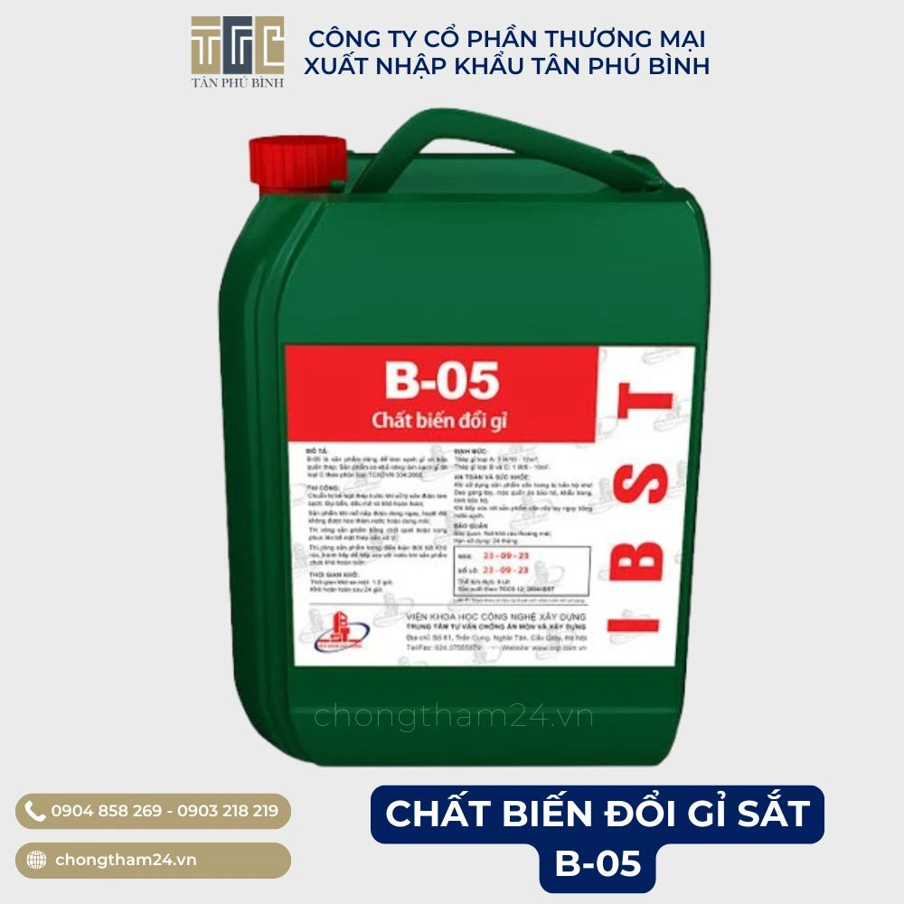 Chất biến đổi gỉ B05 – Chất biến đổi gỉ sắt