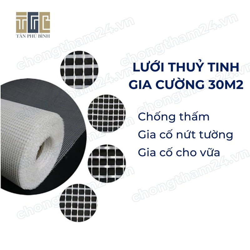Lưới thuỷ tinh gia cường 30m2 định lượng 80g/m2