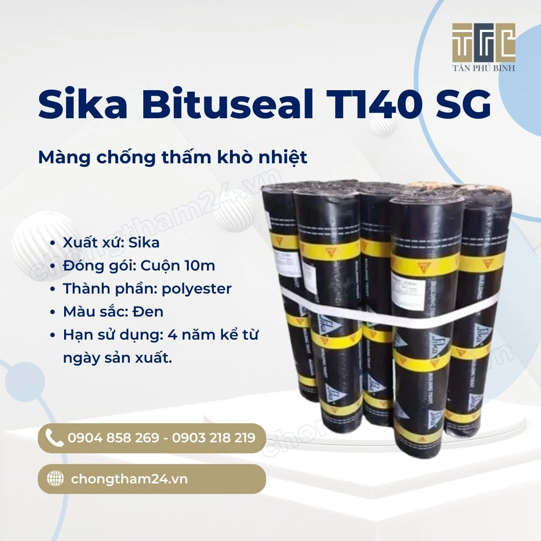 Sika Bituseal T140 SG – Màng chống thấm khò nhiệt 4mm