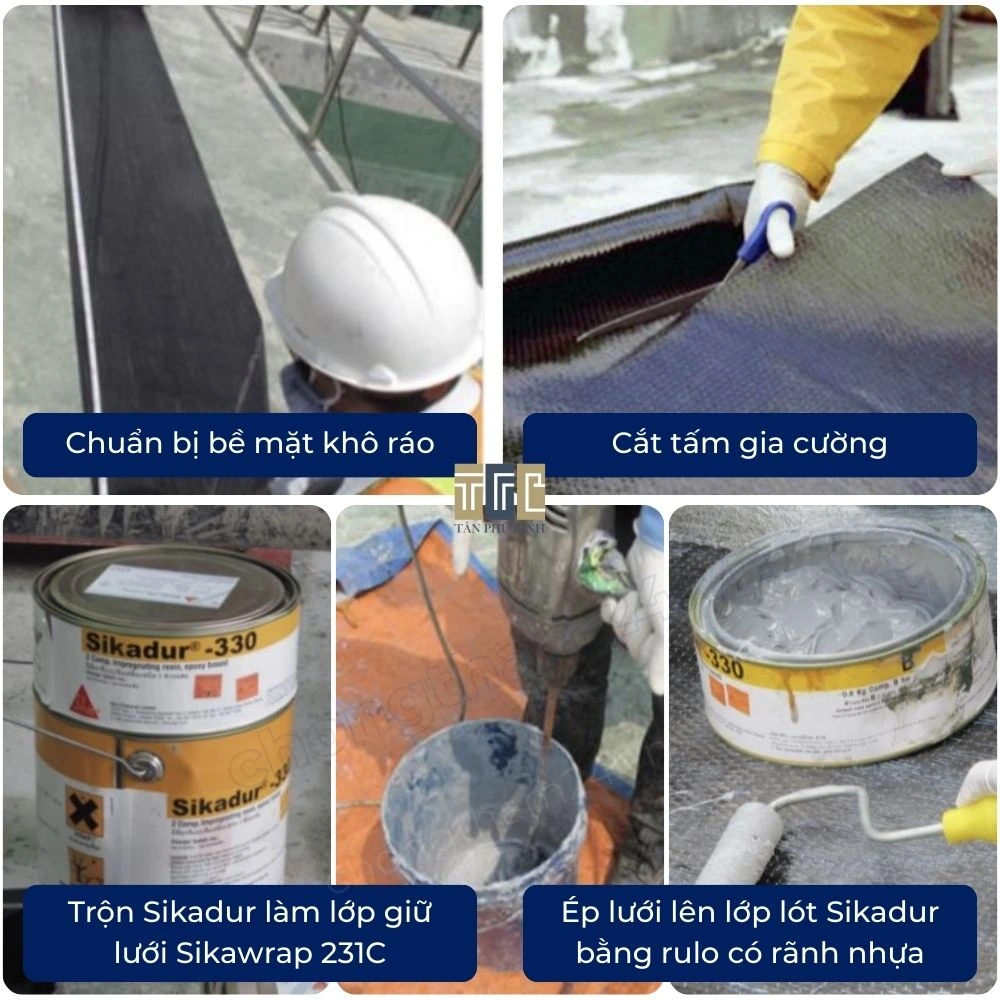 Thi công tấm Sikawrap 231C