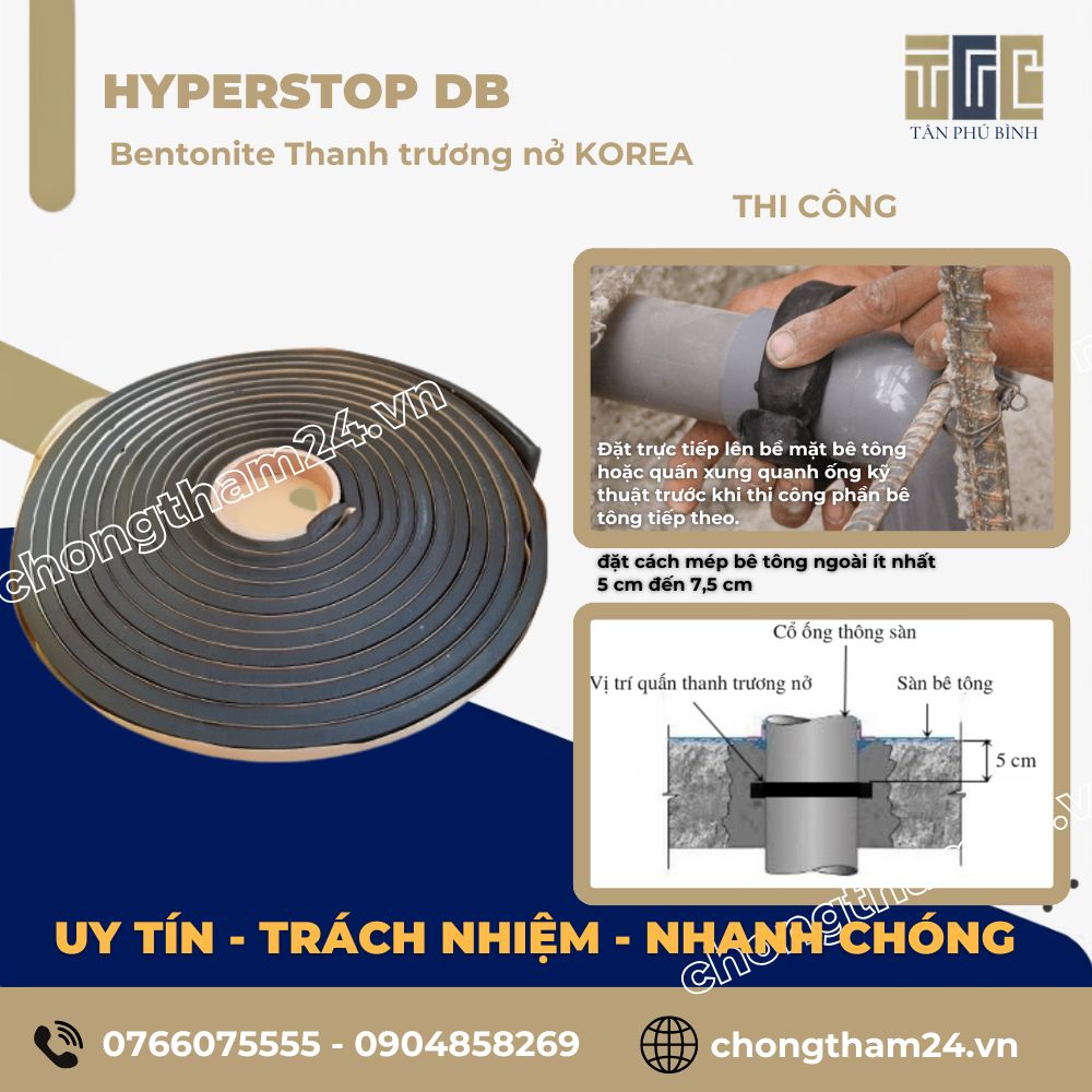 HYPERSTOP DB 2015 – Bentonite Thanh trương nở KOREA