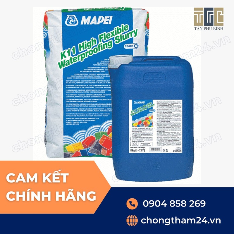 K11 High Flexible Waterproofing Slurry 20 kg – Chống thấm gốc xi măng