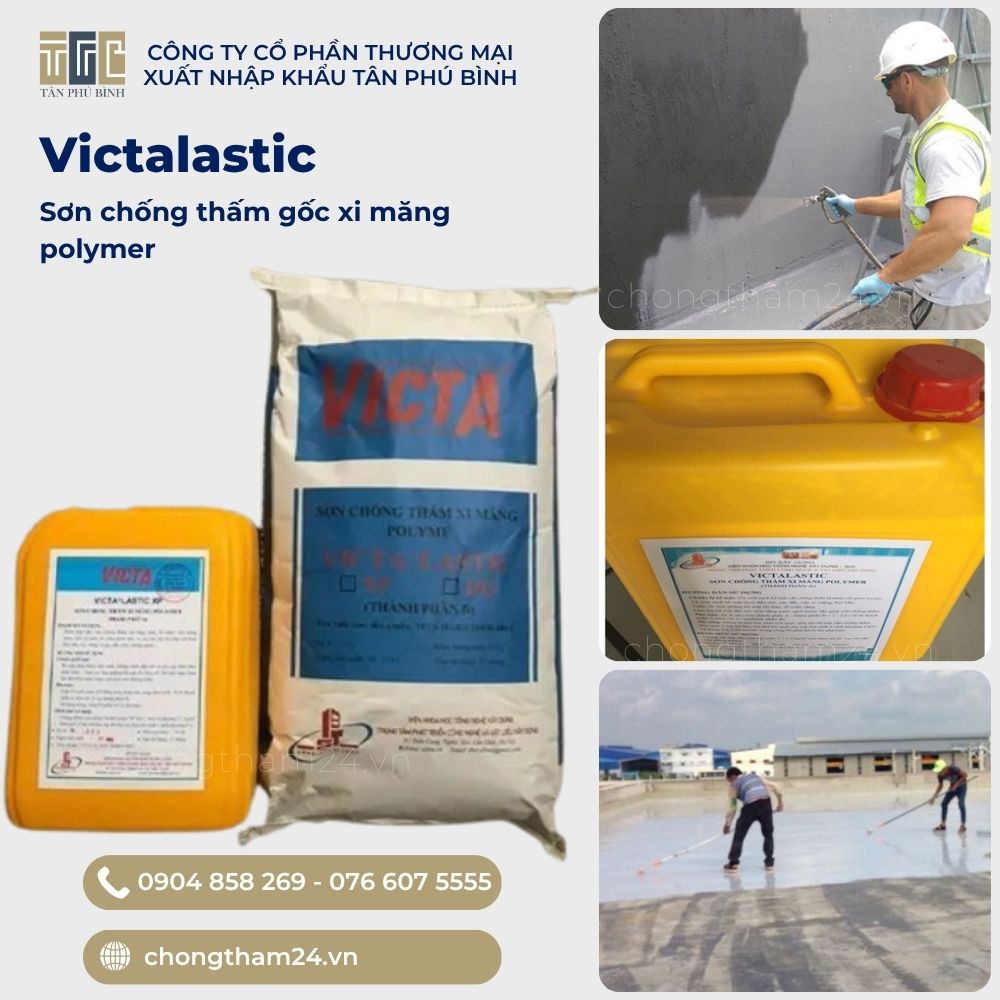 Thi công Sơn chống thấm xi măng polyme Victalastic Thi công Sơn chống thấm xi măng polyme Victalastic