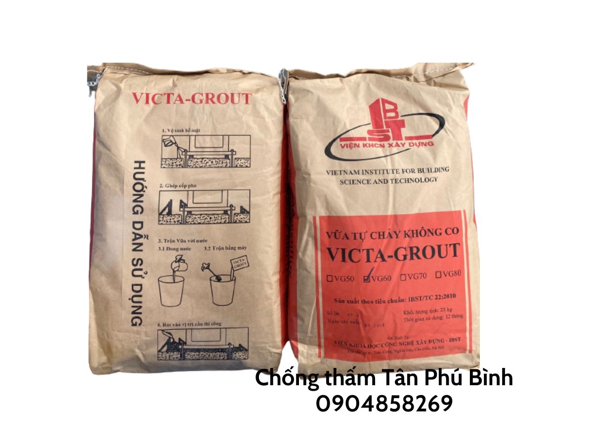 VICTA GROUT – Vữa không co ngót cường độ cao, vữa trộn sẵn tự đầm