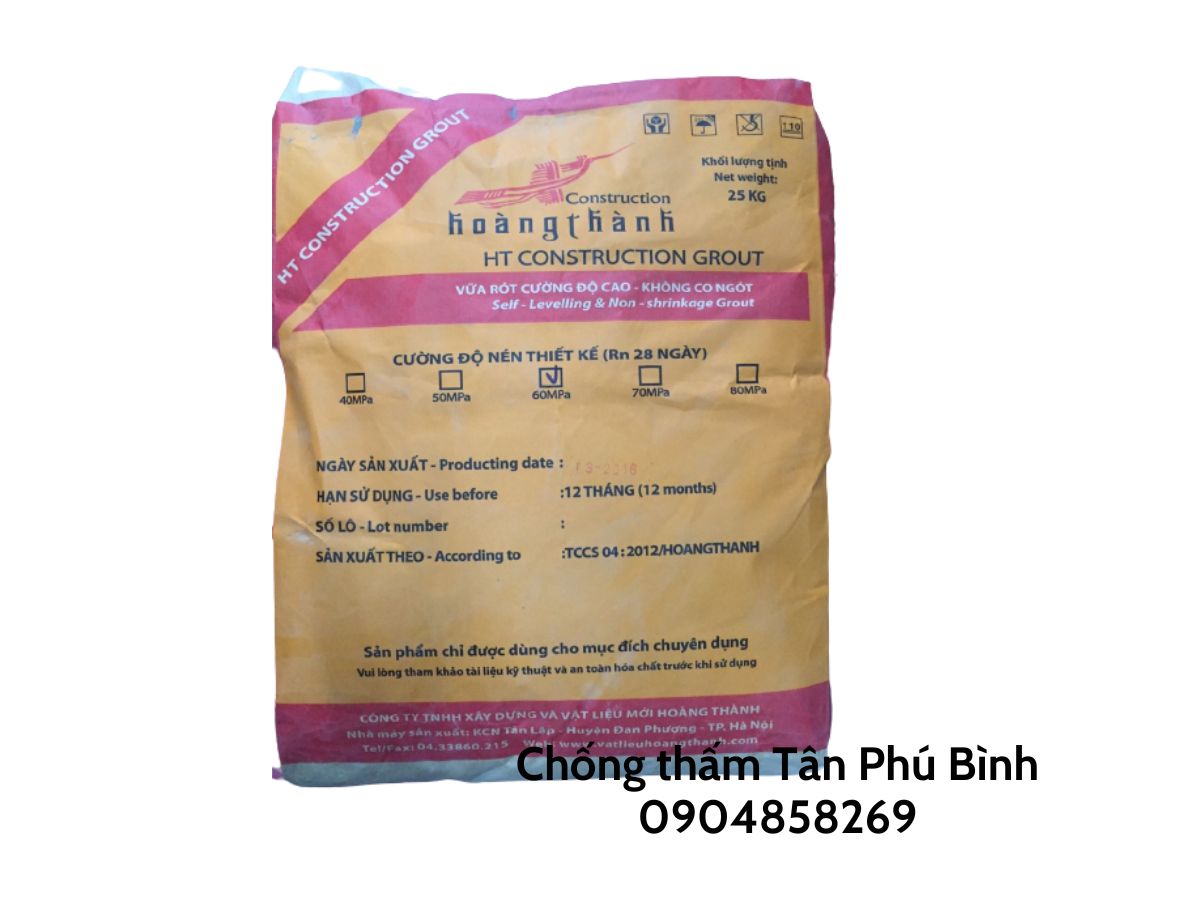 HT Construction Grout – Vữa rót vữa tự chảy, cường độ nén cao 60MPa