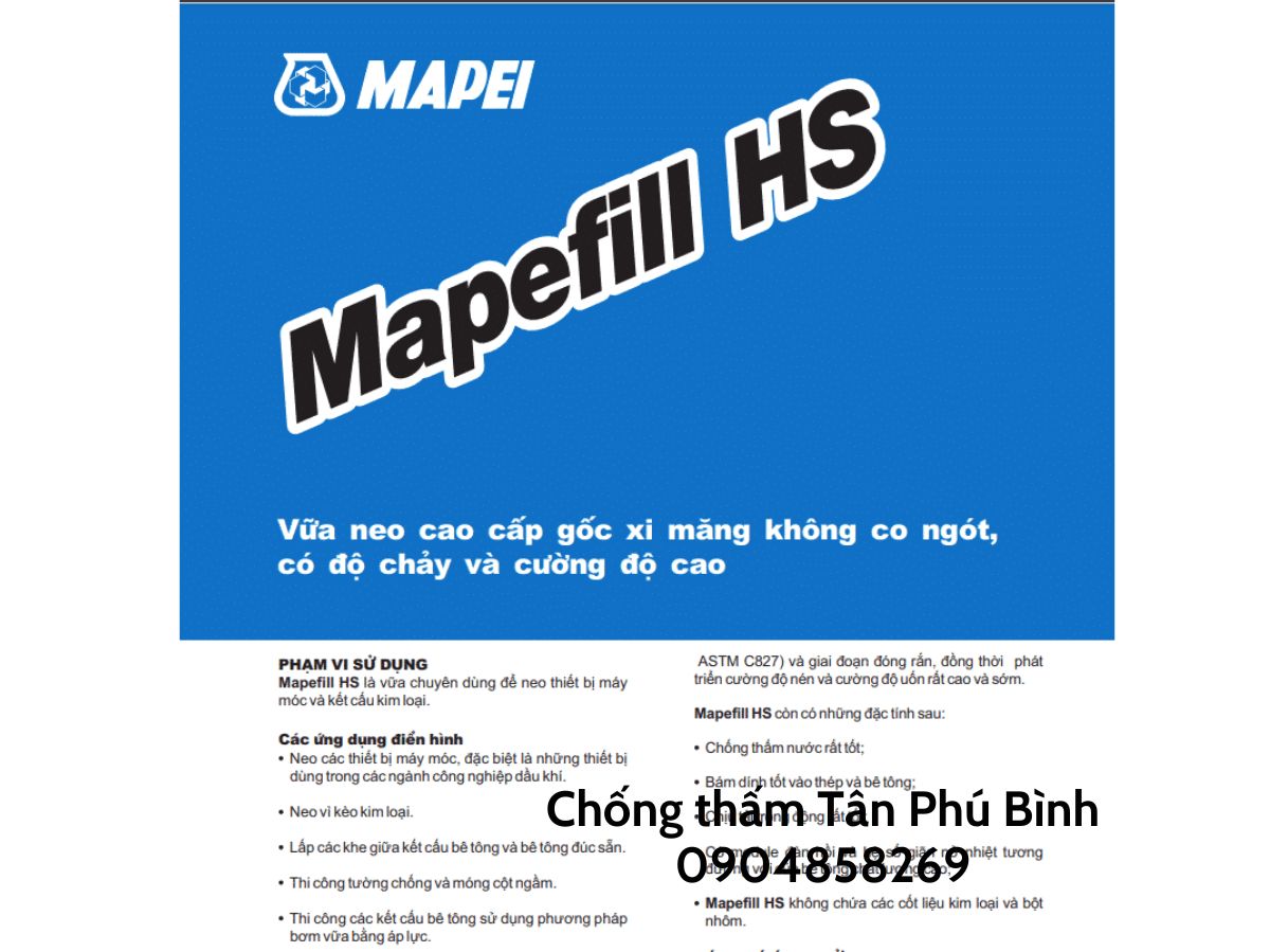 MAPEFILL HS – Vữa rót cao cấp gốc xi măng, cường độ cao, không co ngót