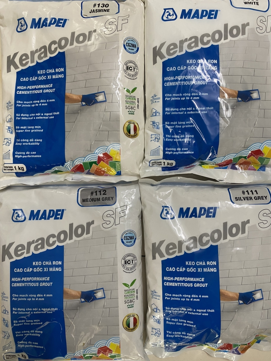 KERACOLOR SF100 – Vữa chít mạch siêu mịn gốc xi măng 2kg (màu trắng)