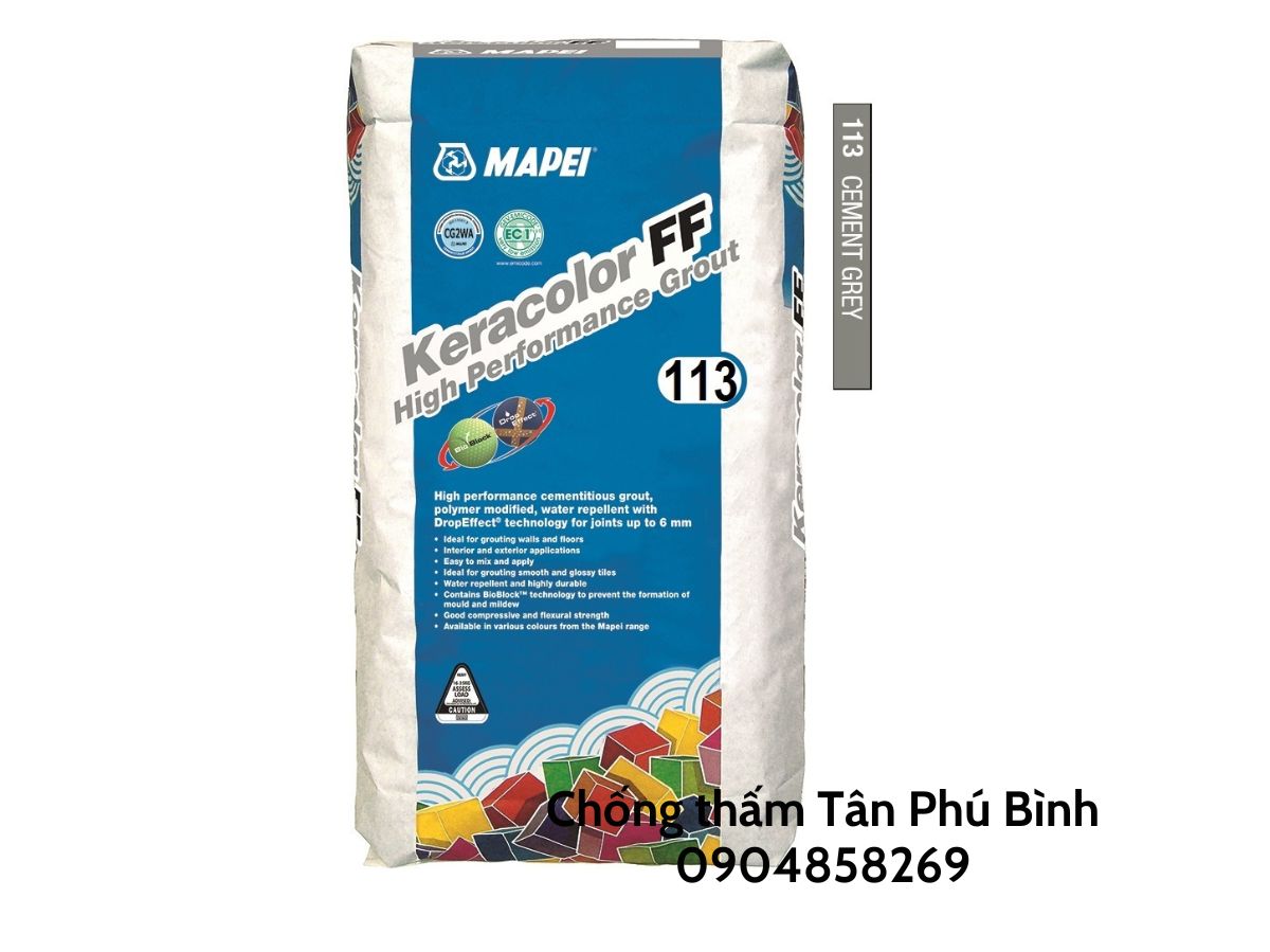 Keracolor FF113 – Vữa chít mạch siêu mịn gốc xi măng 25kg (màu xám)