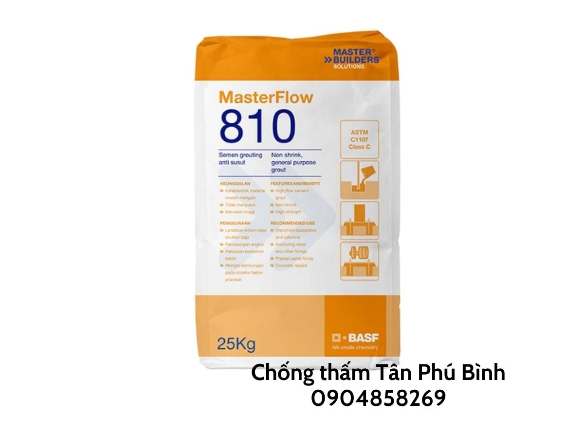 MasterFlow 810 – Vữa không co, cường độ 65Mpa