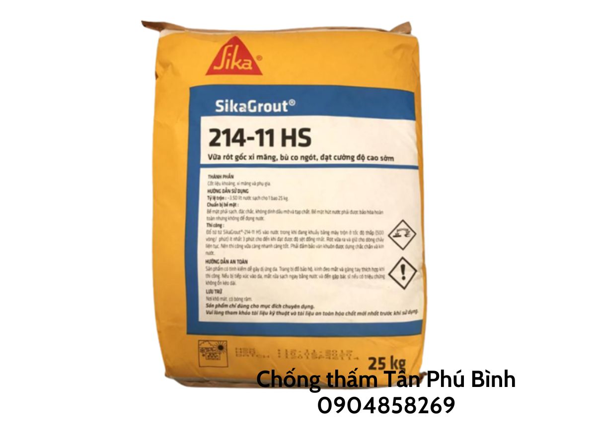 Sikagrout 214-11 HS – Vữa rót gốc xi măng bù co ngót cường độ cao