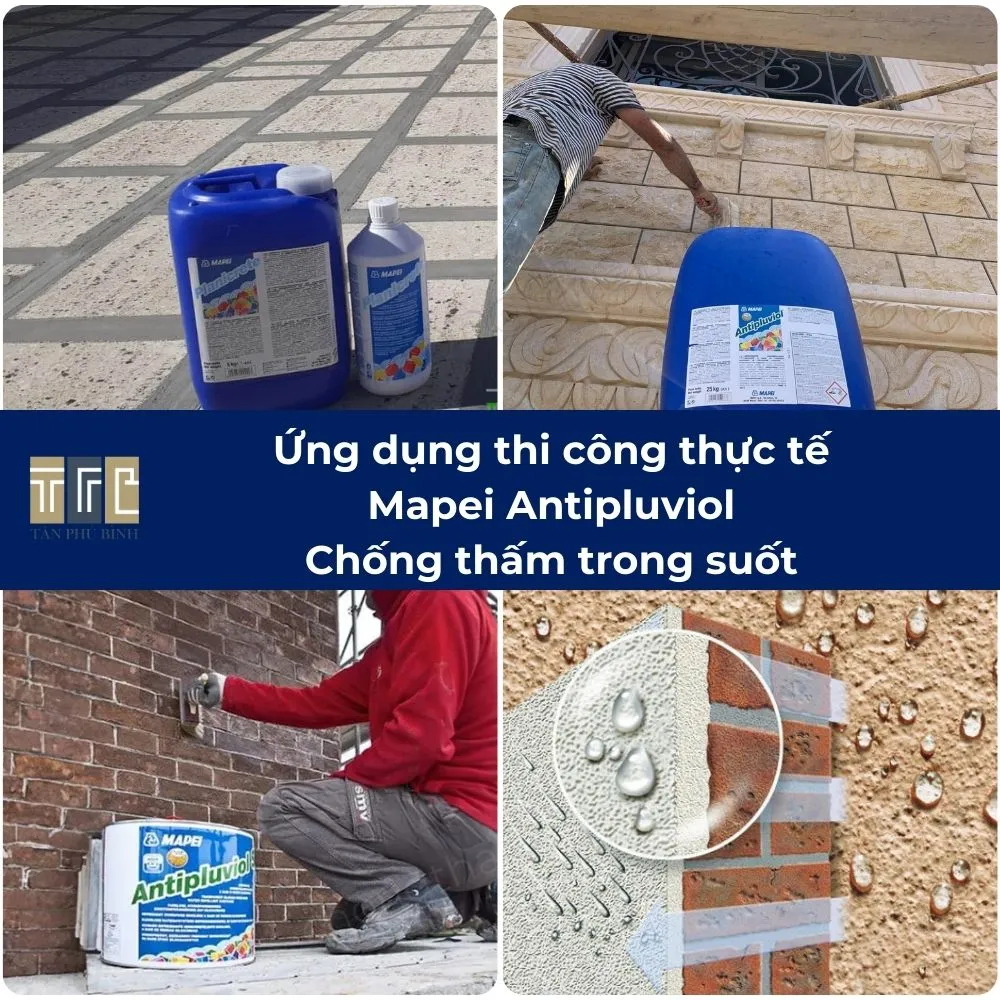 Ứng dụng chống thấm Antipluviol