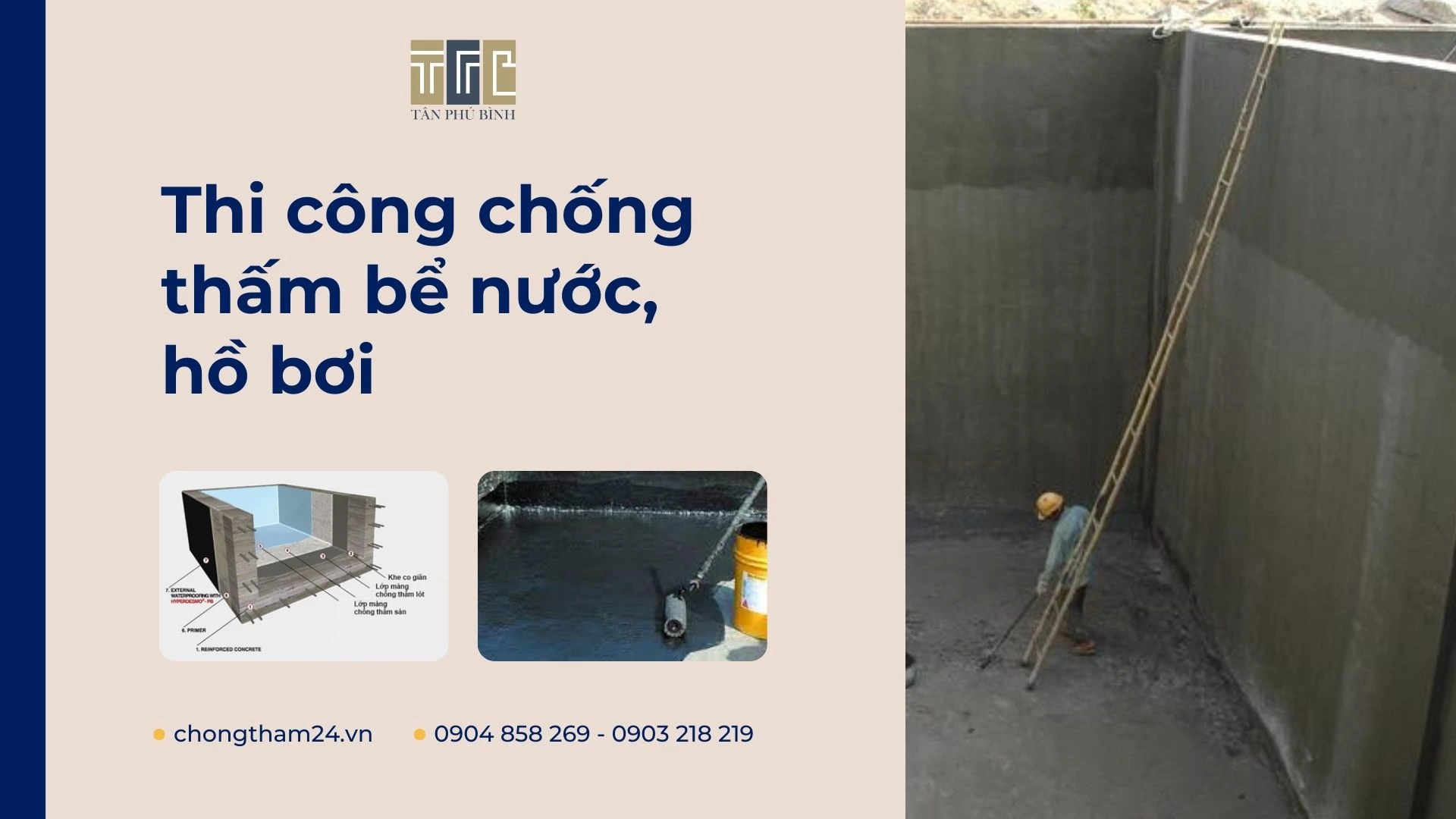Chống thấm bể nước tại Tân Phú Bình