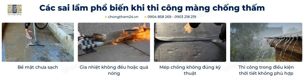 sai lầm thường gặp khi thi công màng chống thấm Bitum Polymer sai lầm thường gặp khi thi công màng chống thấm Bitum Polymer