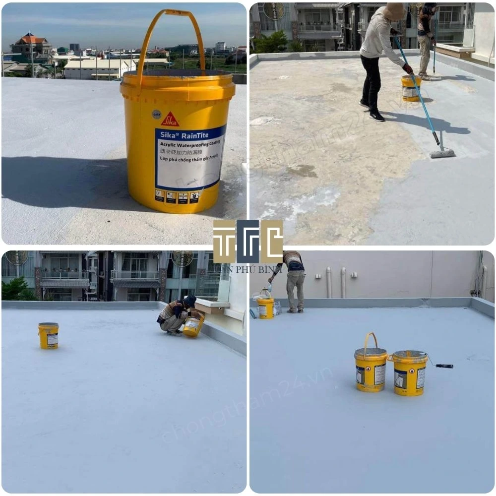 Thi công chống thấm Sika RainTite-3 Thi công chống thấm Sika RainTite-3