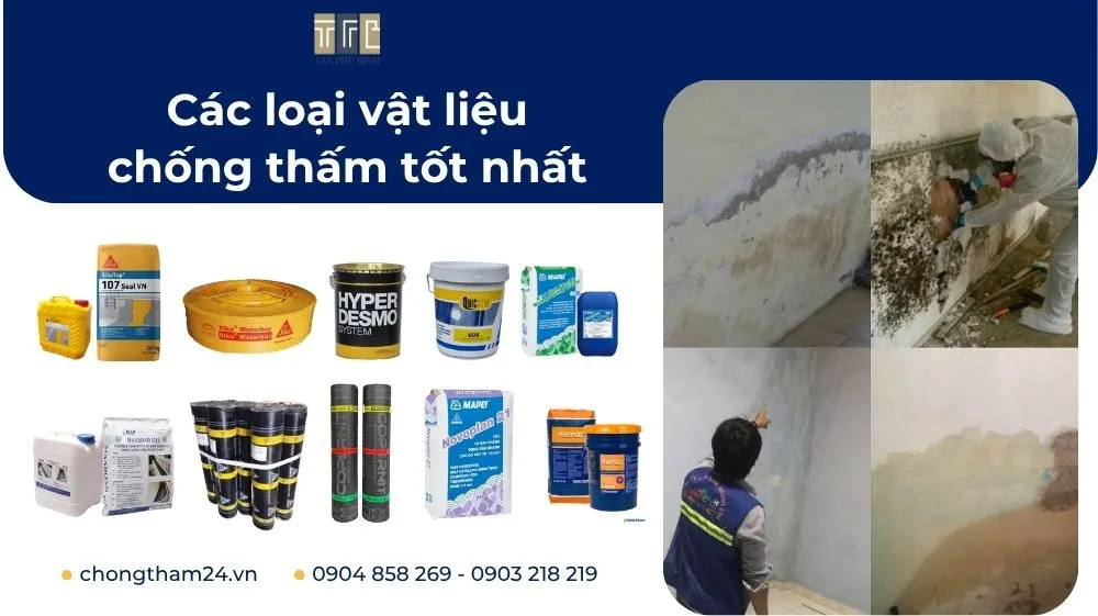 TOP vật liệu chống thấm tốt nhất hiện nay – Sika, Mapei, Maxbond, Flinkote,…