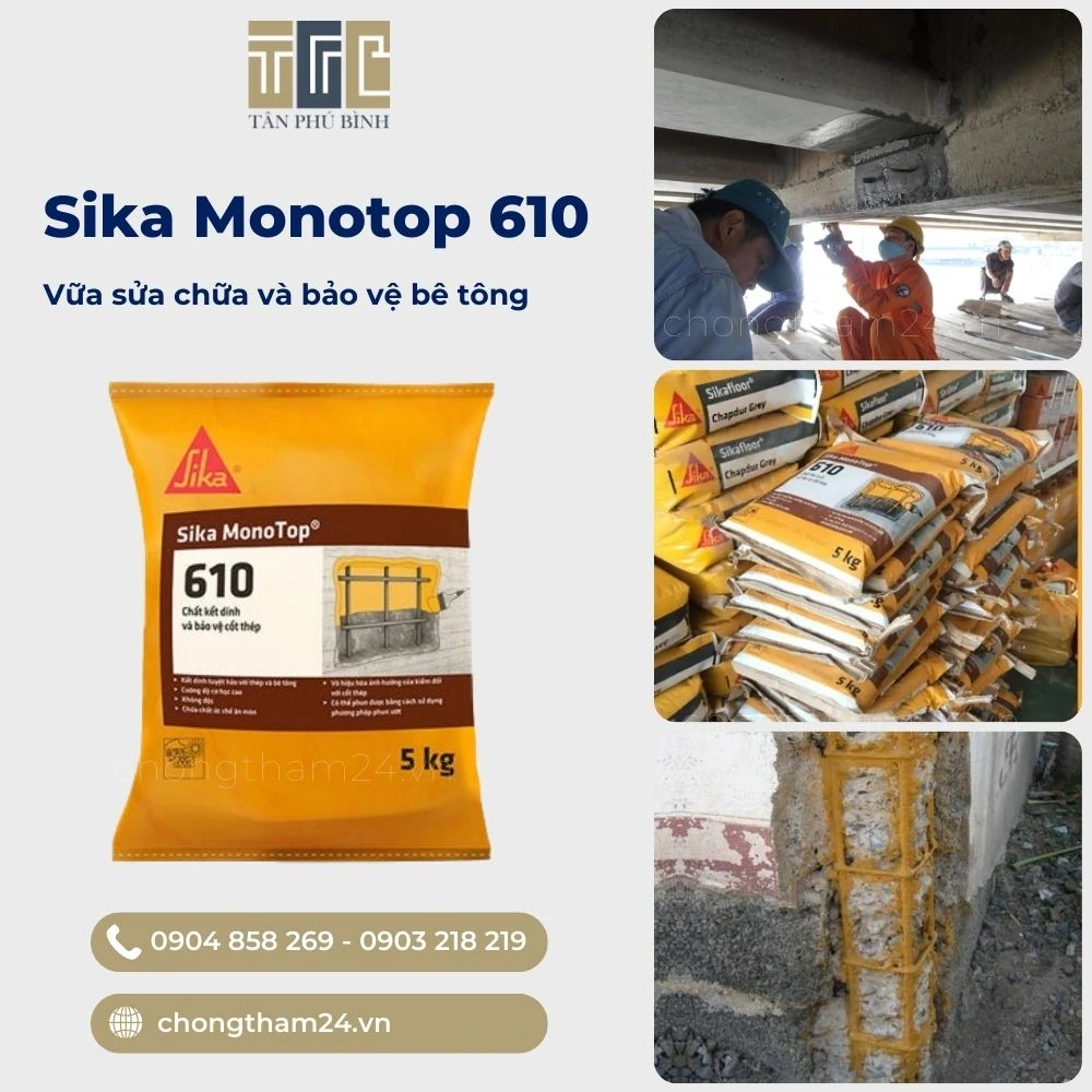 Sika Monotop 610 Vữa kết nối và bảo vệ cốt thép
