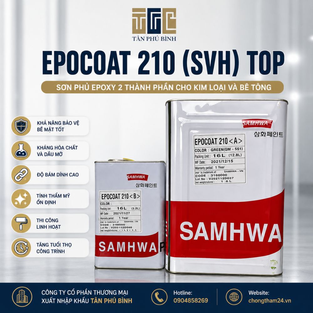 Epocoat 210 (SVH) TOP – Sơn phủ Epoxy 2 thành phần cho kim loại và bê tông