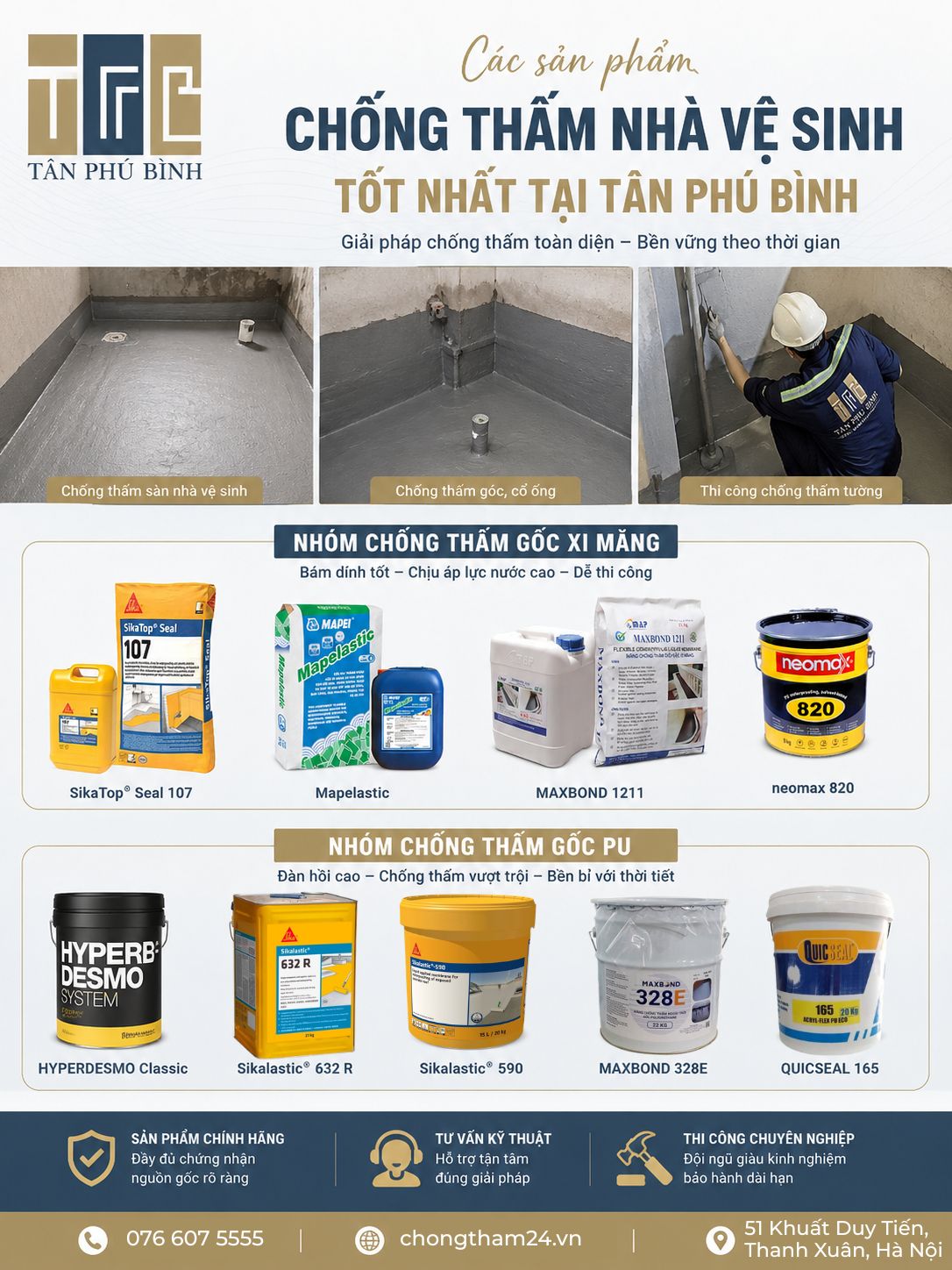 Các sản phẩm chống thấm nhà vệ sinh tốt nhất tại Tân Phú Bình Các sản phẩm chống thấm nhà vệ sinh tốt nhất tại Tân Phú Bình