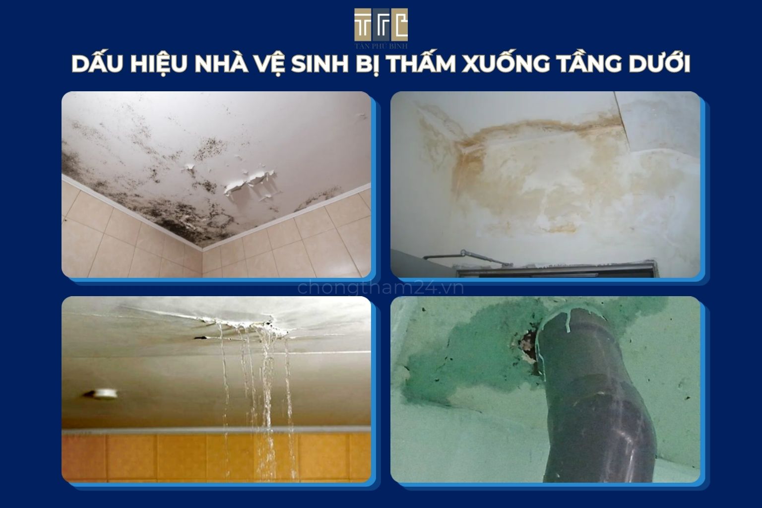 Dấu hiệu của vấn đề nhà vệ sinh bị ngấm xuống tầng dưới