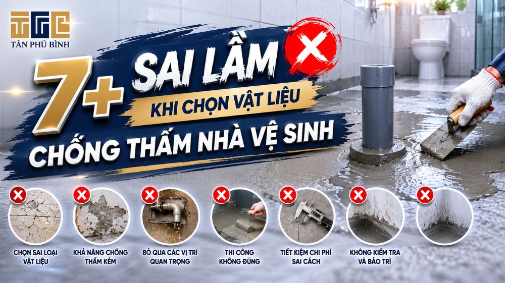 Sai lầm khi chọn vật liệu chống thấm nhà vệ sinh và giải pháp khắc phục