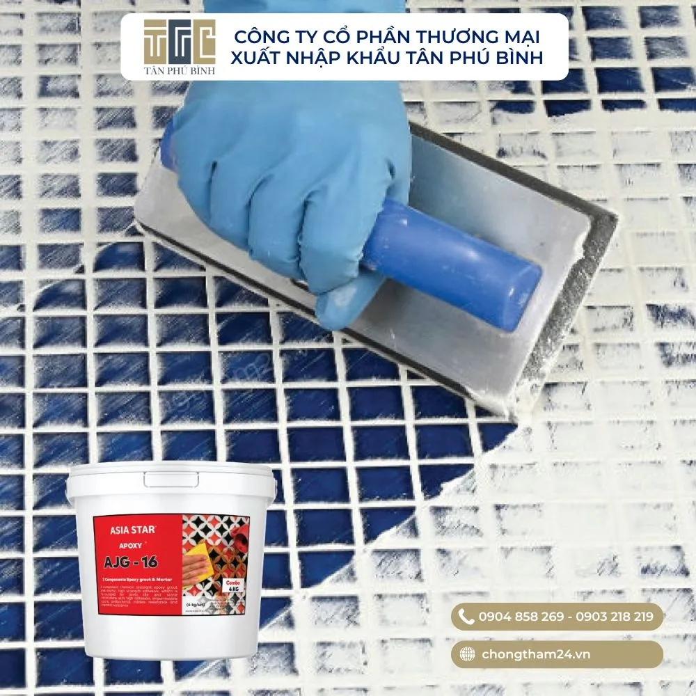 Thi công chống thấm keo chít mạch APOXY AJG-16 Thi công chống thấm keo chít mạch APOXY AJG-16