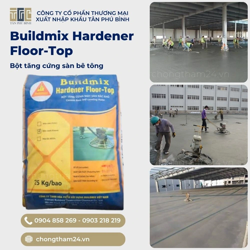 Ứng dụng thi công thực tế chất tăng cứng sàn Buildmix Hardener Floor-Top