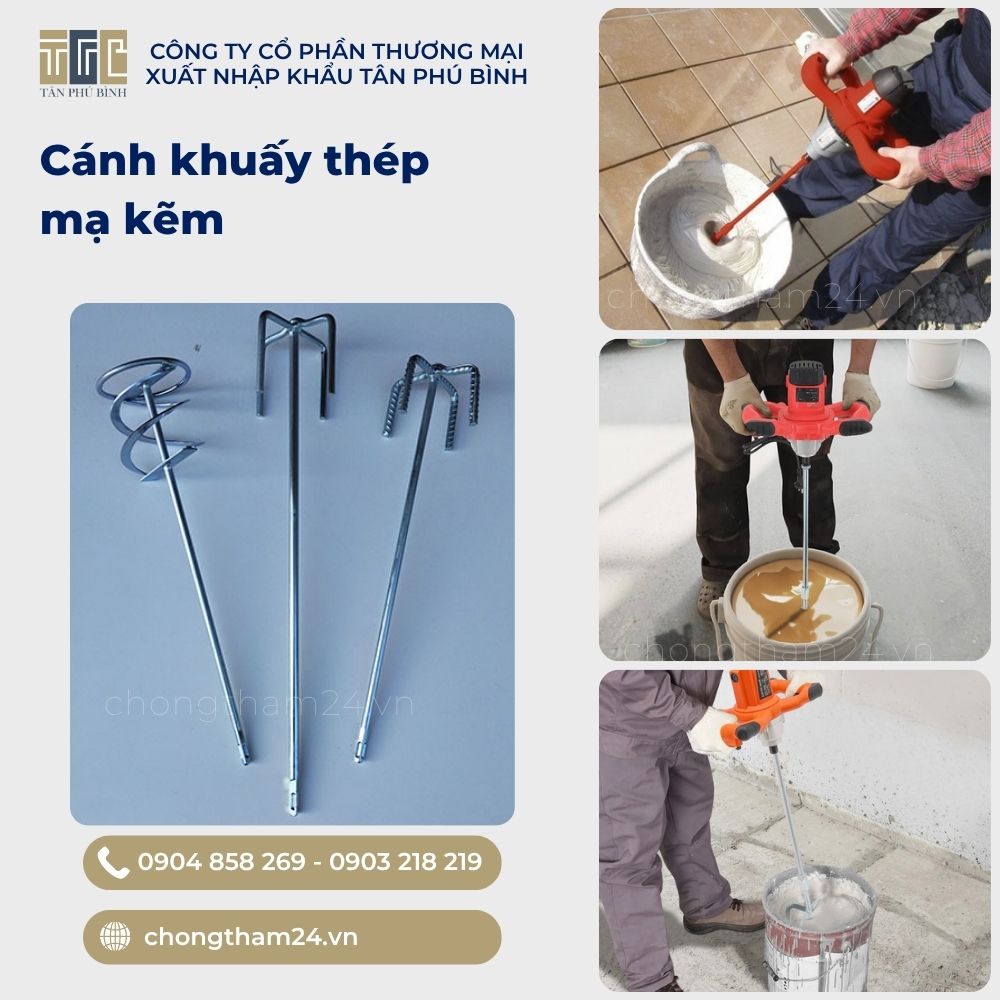 Cánh khuấy thép mạ kẽm giúp trộn sơn, vật liệu xây dựng Cánh khuấy thép mạ kẽm giúp trộn sơn, vật liệu xây dựng