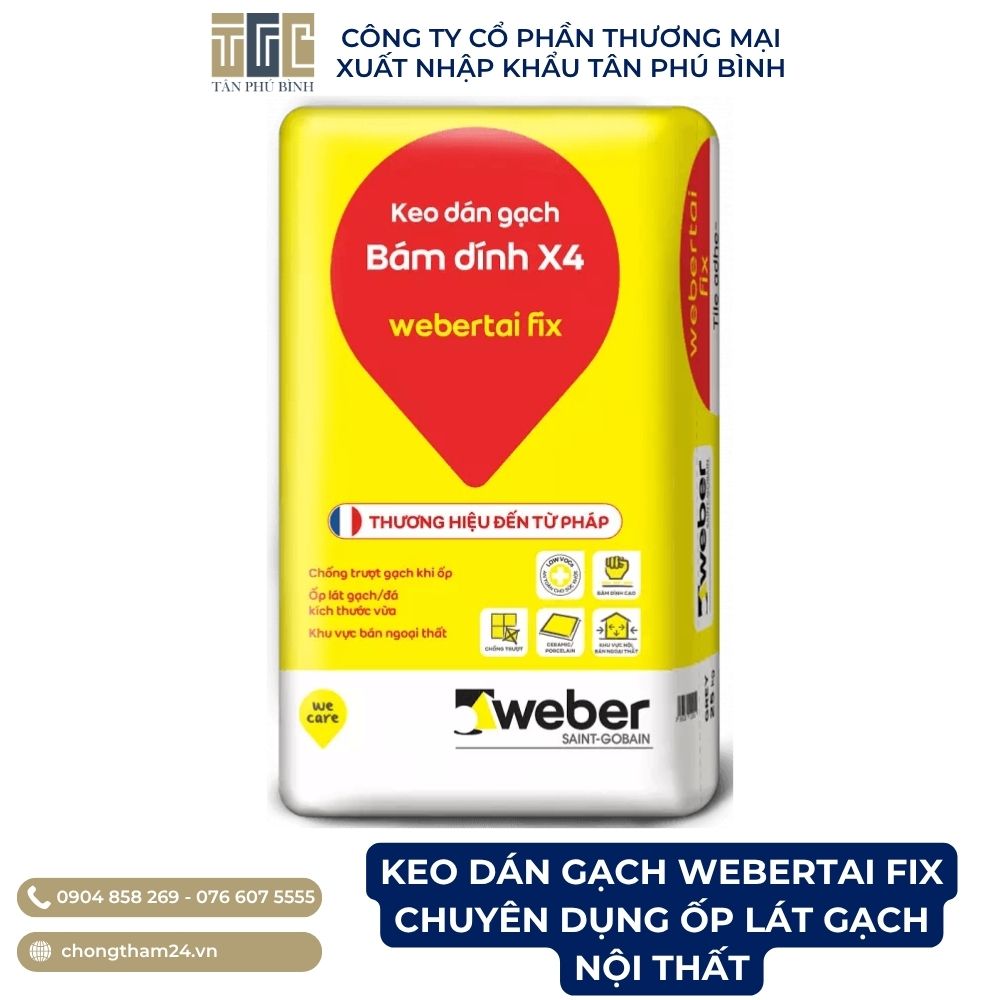 Keo dán gạch Webertai fix Keo dán gạch Webertai fix