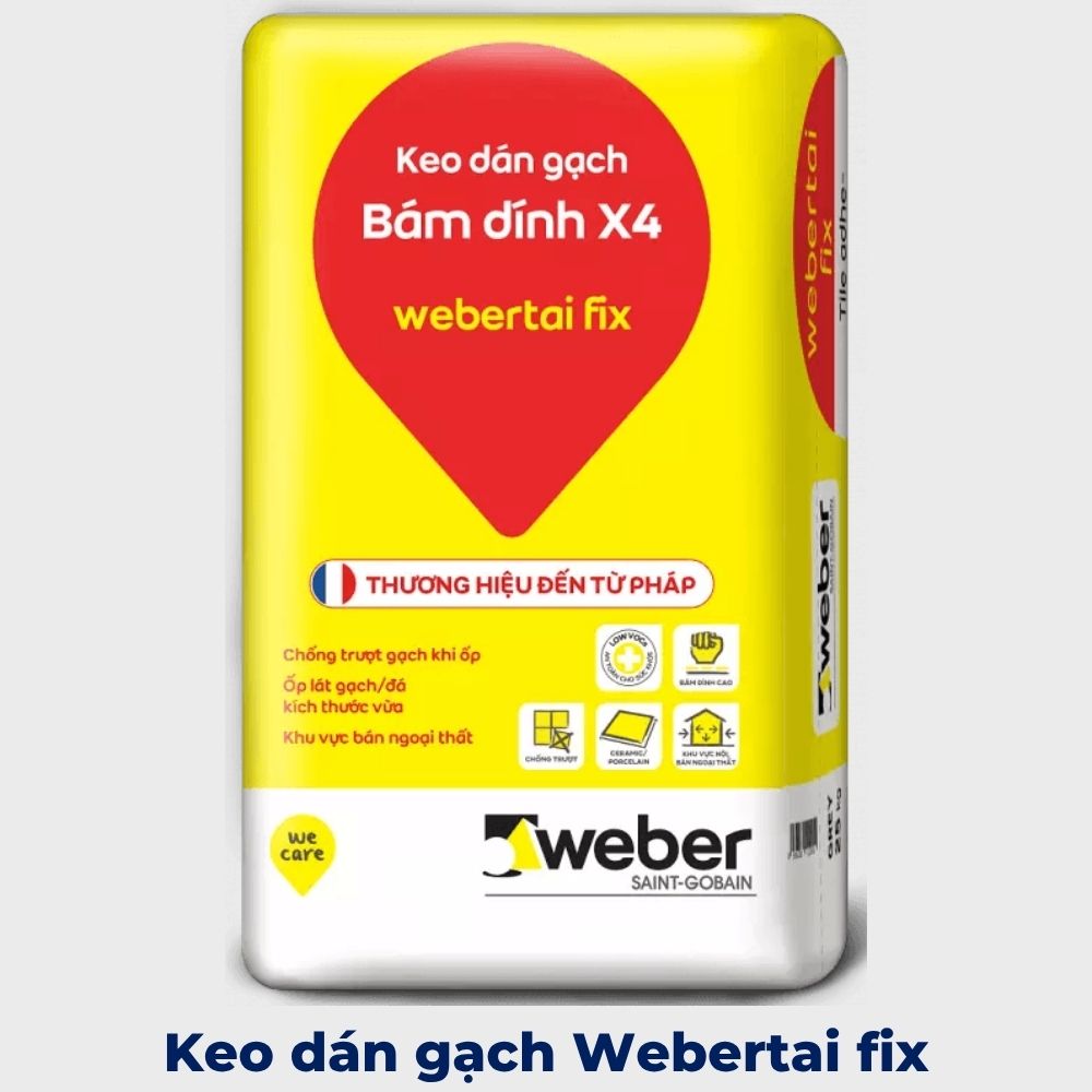 Keo dán gạch Webertai fix chuyên dụng ốp lát gạch nội thất