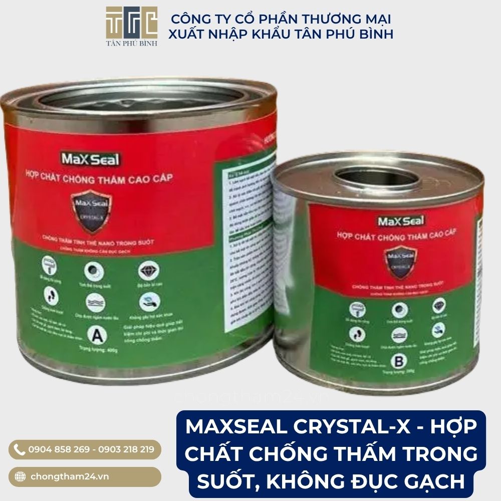 Maxseal Crystal-X – Hợp chất chống thấm trong suốt cao cấp